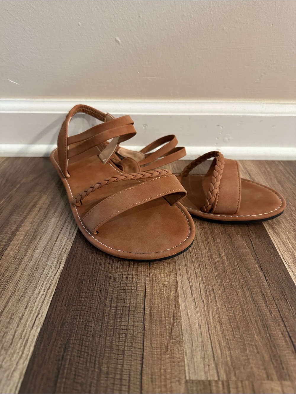 Braided Strap Tan Sandals